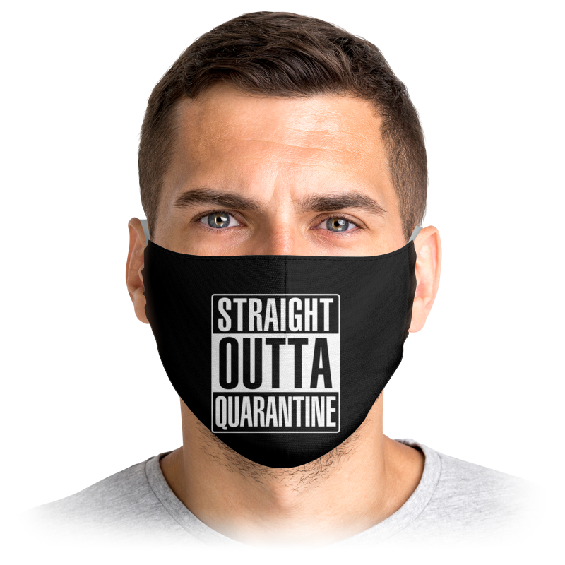 

Многоразовая маска Printio Straight outta quarantine белая S, Straight outta quarantine
