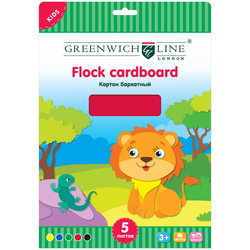 

Бархатный картон, А4, 5 цветов, 5 листов Greenwich Line Fc4-07690