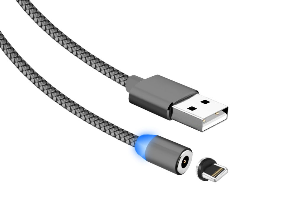 Кабель Jet.A JA-DC46 USB2.0/lightning 8pin 2m Grey