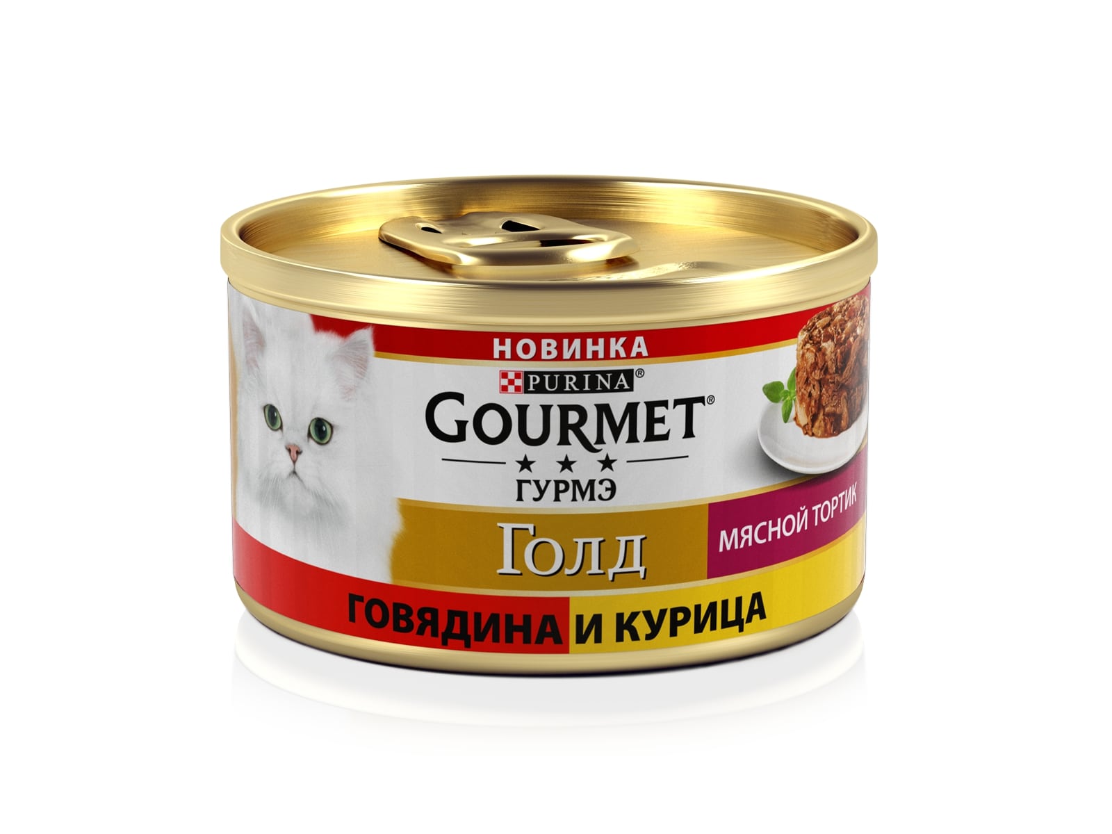 фото Консервы для кошек gourmet gold мясной тортик, с говядиной и курицей, 12шт по 85г