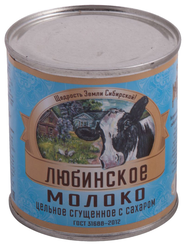 

Молоко сгущенное Любинское цельное с сахаром гост ж/б 380 г