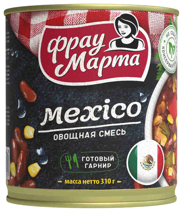 фото Смесь овощная фрфу марта в томатном соусе мексико 310 г фрау марта