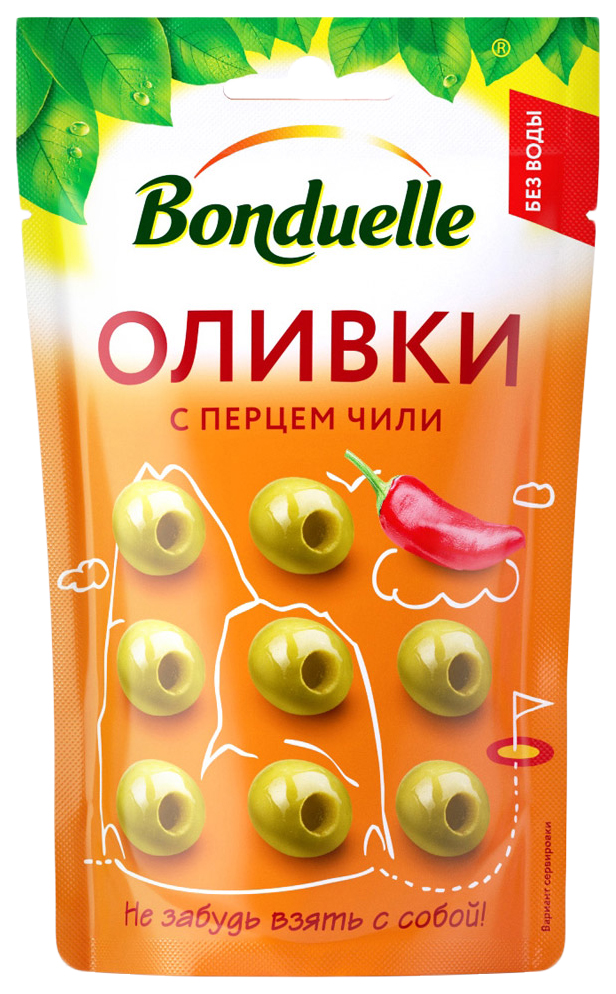 

Оливки Bonduelle с перцем чили 215 мл