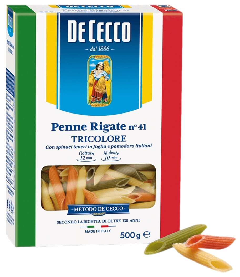 

Макаронные изделия De Cecco Penne Rigate Tricolore из твердых сортов пшеницы 500 г