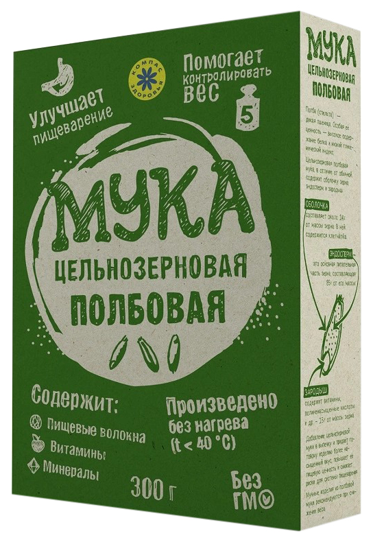 

Мука цельнозерновая Компас Здоровья полбовая 300 г