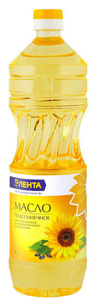 фото Масло подсолнечное лента рафинированное дезодорированное высший сорт 1000 мл