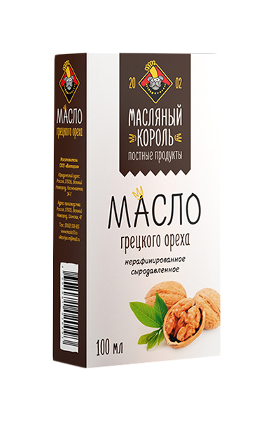 фото Масло грецкого ореха масляный король 100 мл
