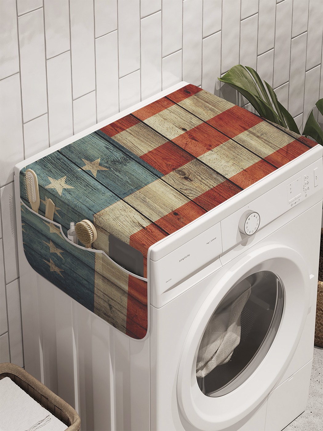 

Органайзер "Флаг США на рейках" на стиральную машину, 45x120 см