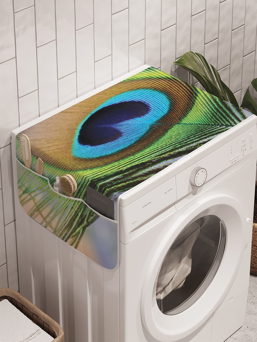 фото Органайзер "волшебное перо" на стиральную машину, 45x120 см ambesonne