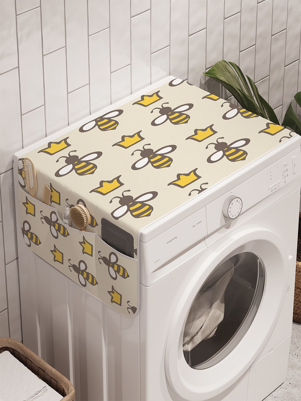 фото Органайзер "пчелиные короны" на стиральную машину, 45x120 см ambesonne