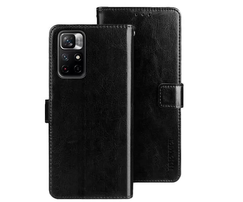 

Чехол-книжка MyPads Porta Biglietti для Xiaomi Redmi Note 11 Pro/Note 11 Pro Plus, Черный