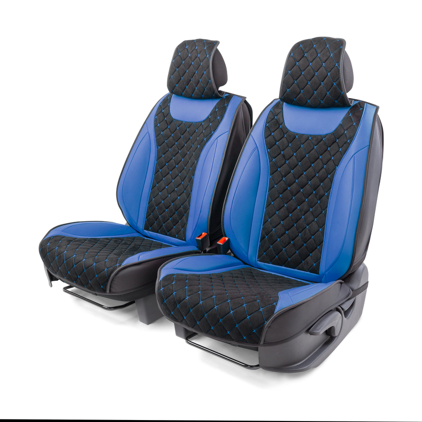 Каркасн. 3D накидки на пер сиденья Car Performance 2 шт. экокожа/алькантара CUS-3044 BK/BL