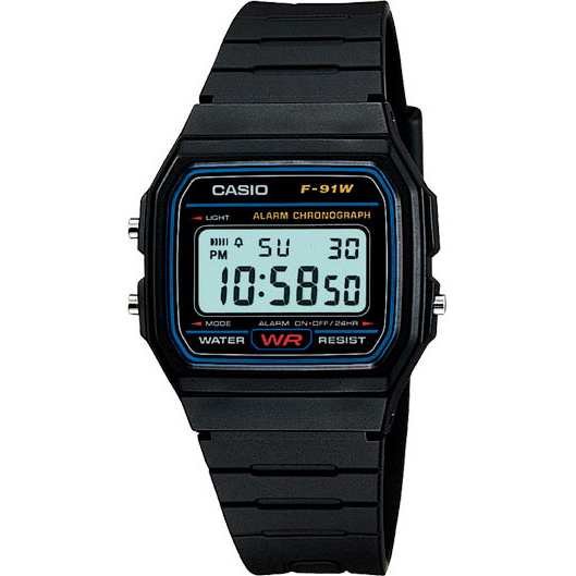 Наручные часы электронные мужские Casio Collection F-91W-1Q Япония