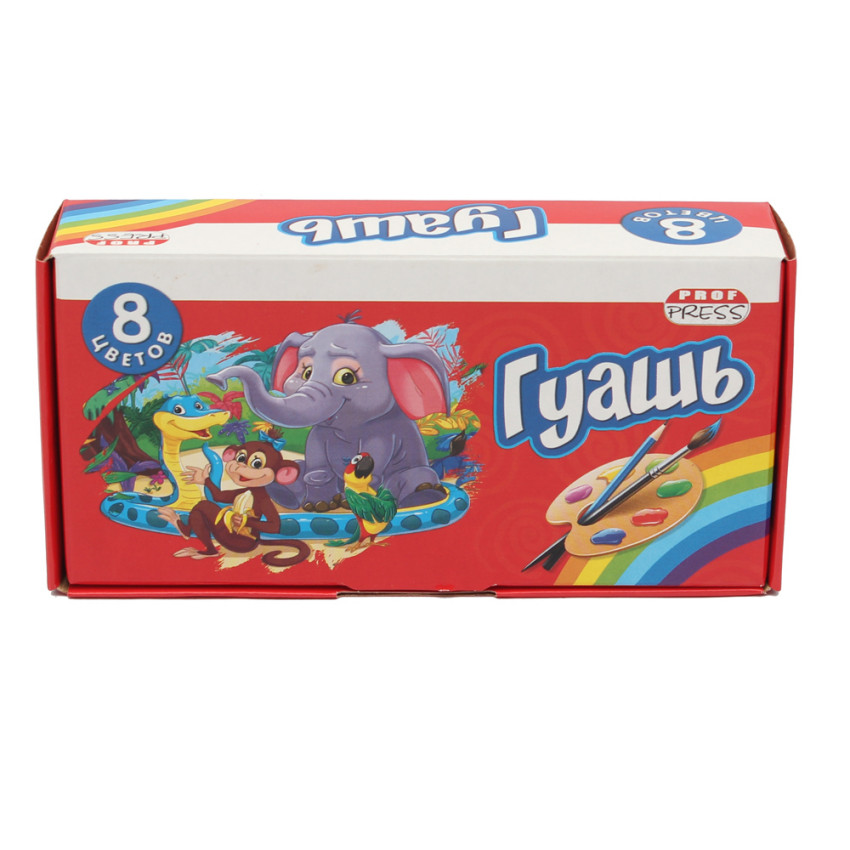 

Гуашь, 8 цветов Проф-Пресс КГ-4584, Разноцветный