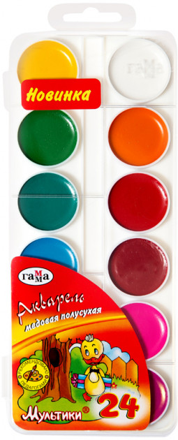 Акварель Мультики медовая 24 цв Гамма 211046_24