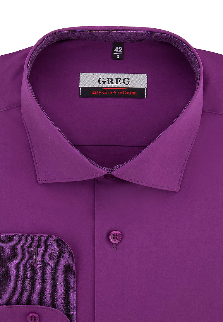Рубашка мужская Greg 730/117/409/Z/1 STRETCH фиолетовая 38