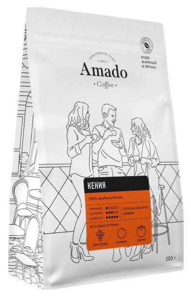 Кофе в зернах свежеобжаренный Amado Кения 500 г