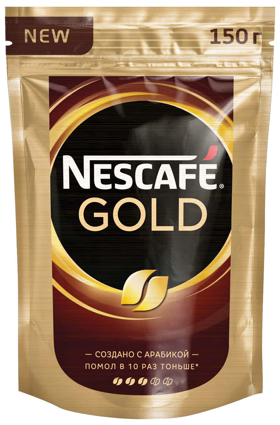 Кофе молотый в растворимом Nescafe Gold мягкая упаковка 150 г