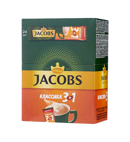 Кофе растворимый Jacobs 3в1 классика 24 стика