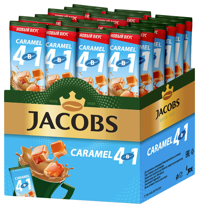 Кофе растворимый Jacobs 4в1 Caramel 24 стика