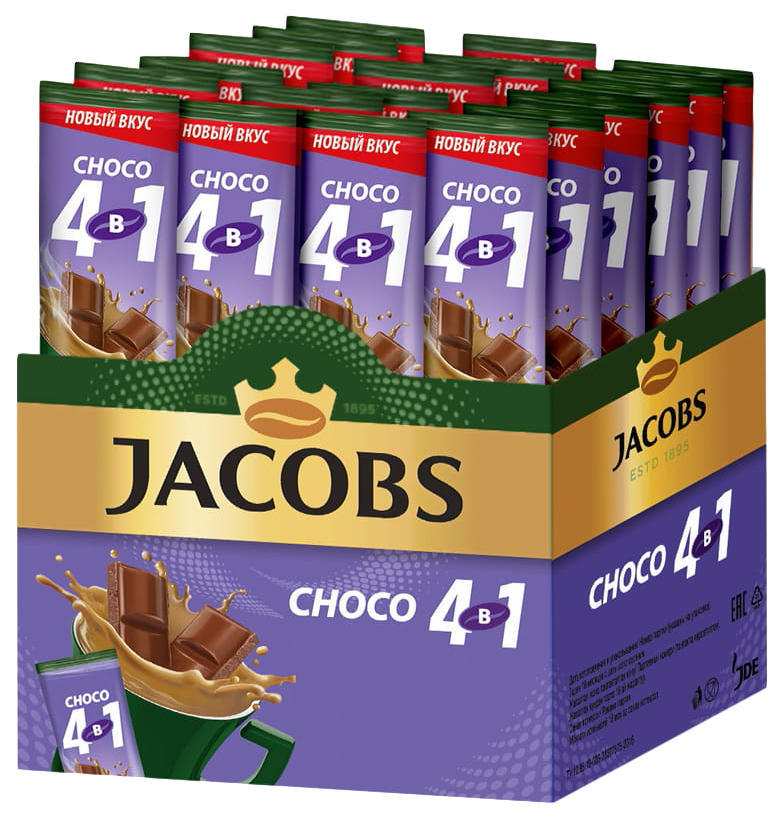 Кофе растворимый Jacobs 4в1 choco 24 стика