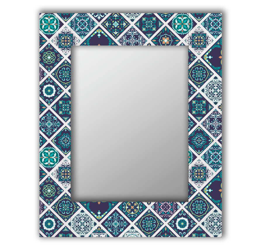 фото Зеркало настенное дом корлеоне португальская плитка 04-0108-80х80 80х80 см, уф печать