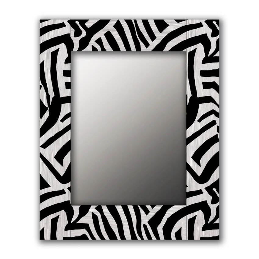 фото Зеркало настенное дом корлеоне зебра 04-0045-60х60 см, белый/черный