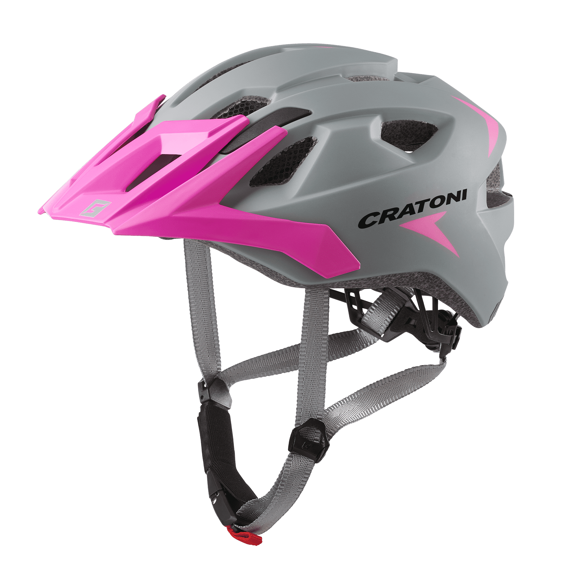 фото Велосипедный шлем cratoni allride, grey/pink, one size