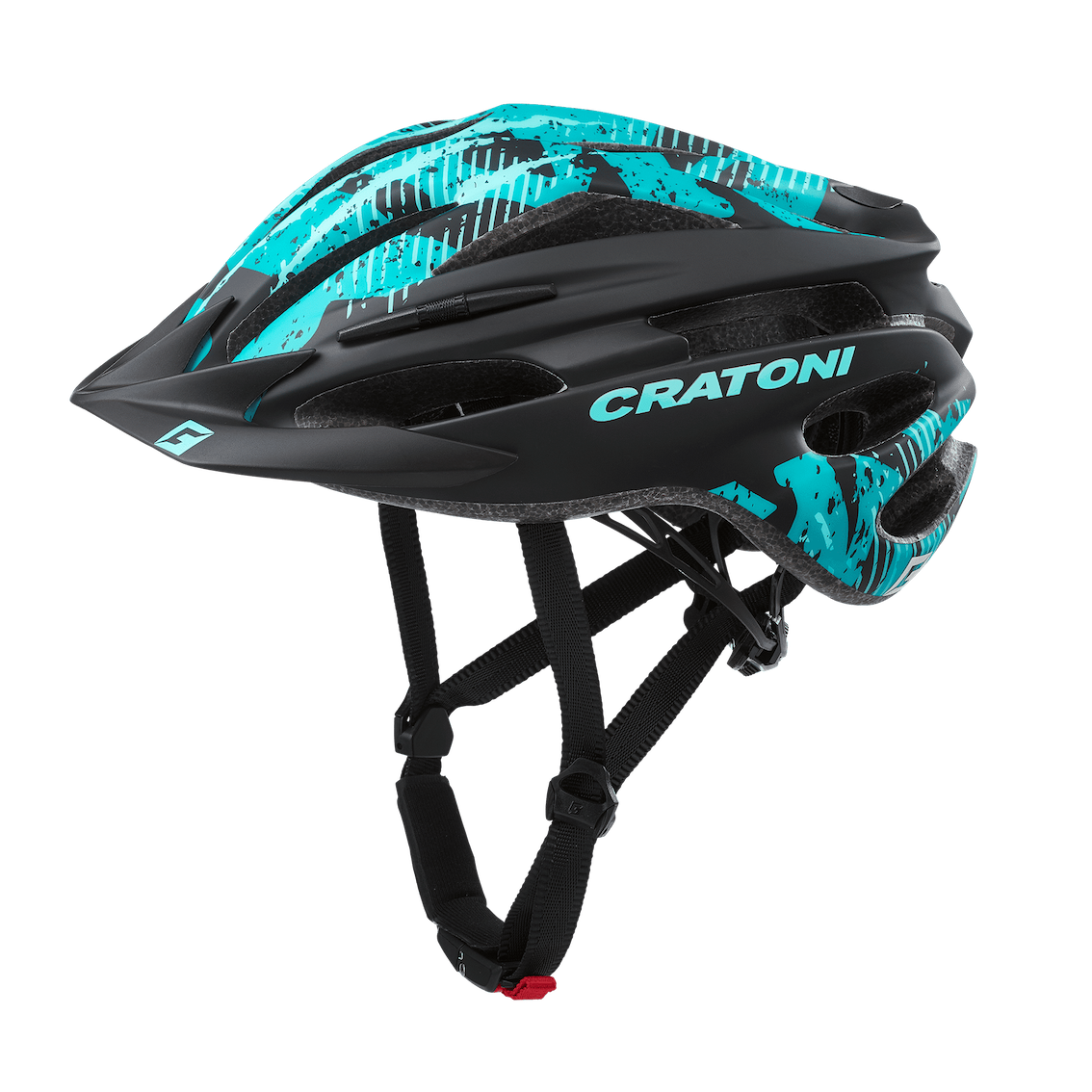 Велосипедный шлем Cratoni Pacer, black/turquoise matt, S/M