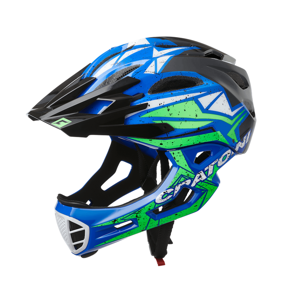 фото Велосипедный шлем cratoni c-maniac pro, black/blue/lime matt, m/l