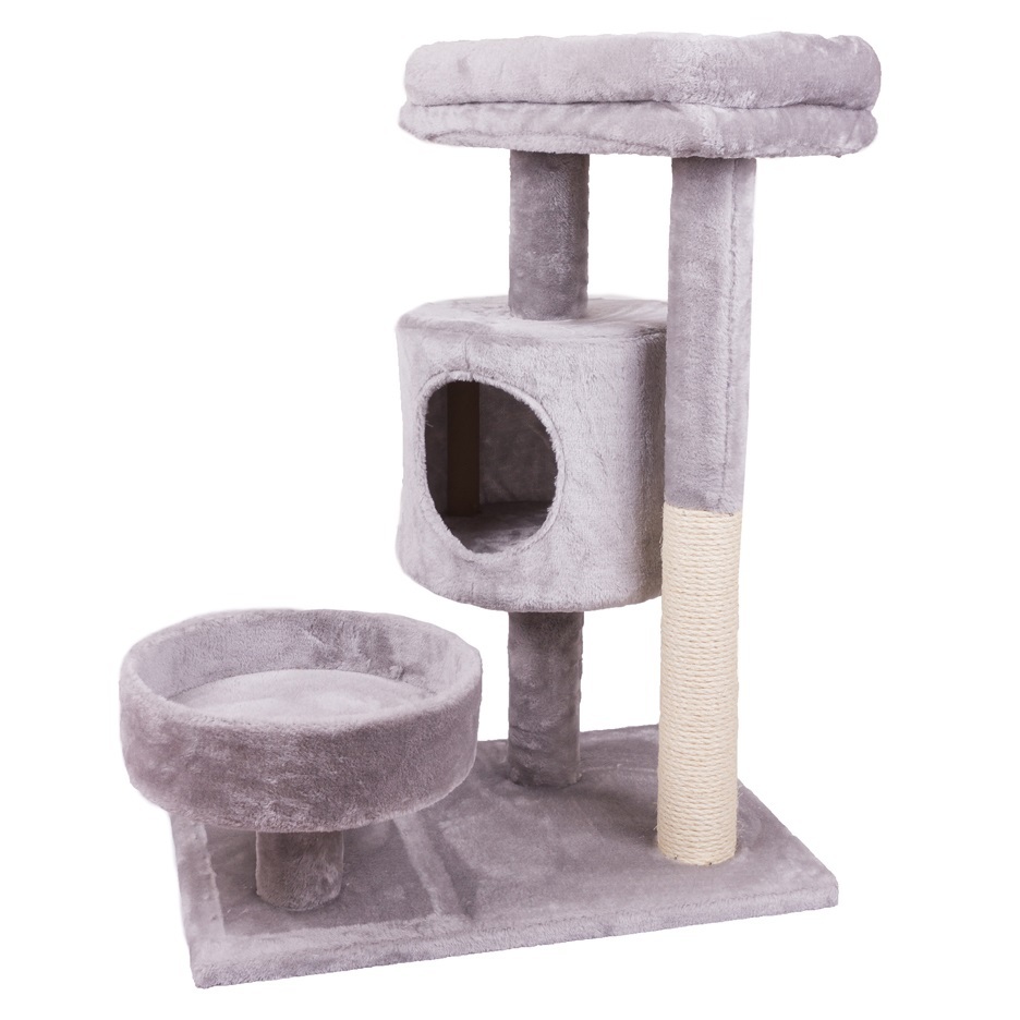 Комплекс для кошек Не Один Дома, серый, 3 уровня