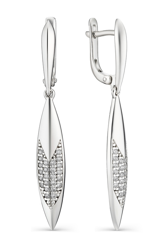 

Серьги женские из серебра АЛЬКОР 02-1270, фианит, 02-1270