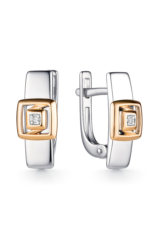 

Серьги женские из серебра АЛЬКОР 02-1321, бриллиант, 02-1321