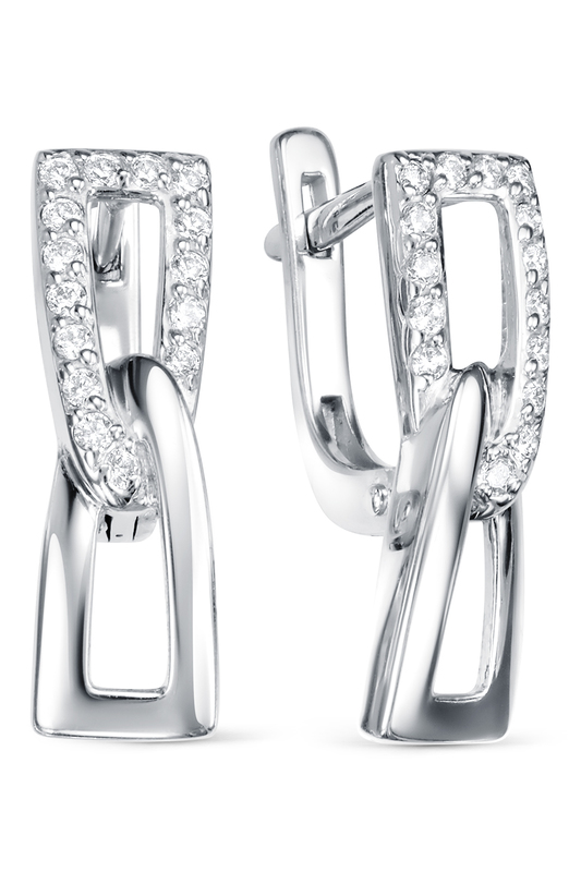

Серьги женские из серебра АЛЬКОР 02-1559, фианит, 02-1559