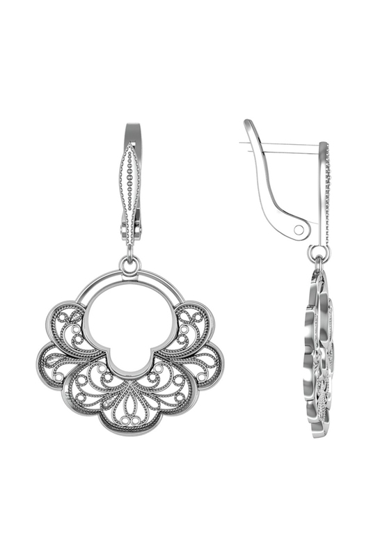

Серьги женские из серебра ПРИВОЛЖСКИЙ ЮВЕЛИР 351454, без вставки, 351454