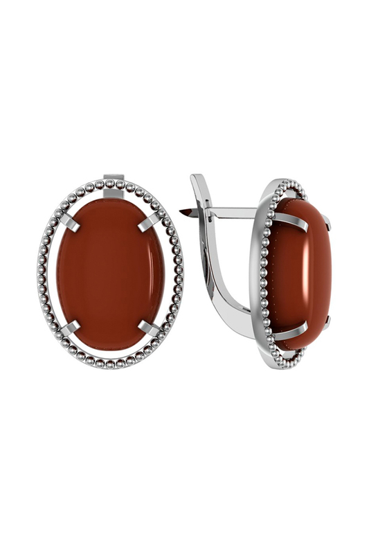 

Серьги из серебра с сердоликом ПРИВОЛЖСКИЙ ЮВЕЛИР 361227-SR, 361227-SR