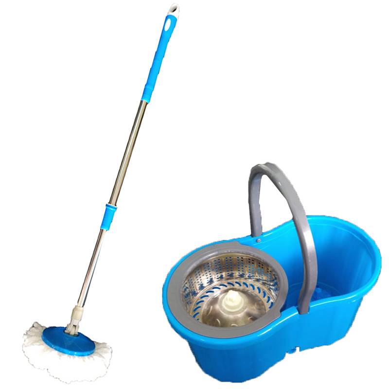 фото Чудо швабра с ведром для мытья пола spin mop синяя