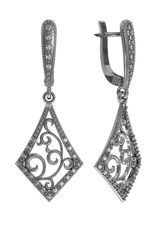

Серьги женские из серебра ПРИВОЛЖСКИЙ ЮВЕЛИР 361453-FA11, фианит, 361453-FA11