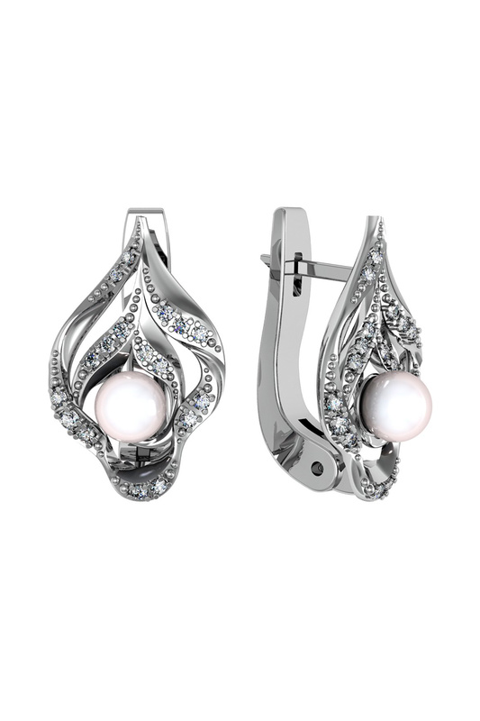 

Серьги женские из серебра ПРИВОЛЖСКИЙ ЮВЕЛИР 371181-FA11ZM07, жемчуг/фианит, 371181-FA11ZM07