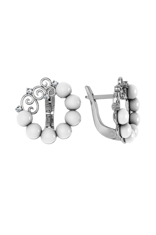 

Серьги женские из серебра ПРИВОЛЖСКИЙ ЮВЕЛИР 371819-FA11ZM07, фианит/жемчуг, 371819-FA11ZM07