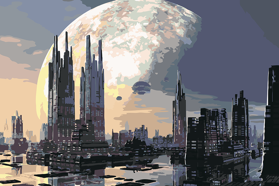 

Картина по номерам, 60 x 40, Город будущего, Город будущего