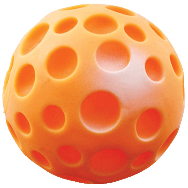 фото Апорт для собак зооник мяч луна малый, оранжевый, 7,5 см