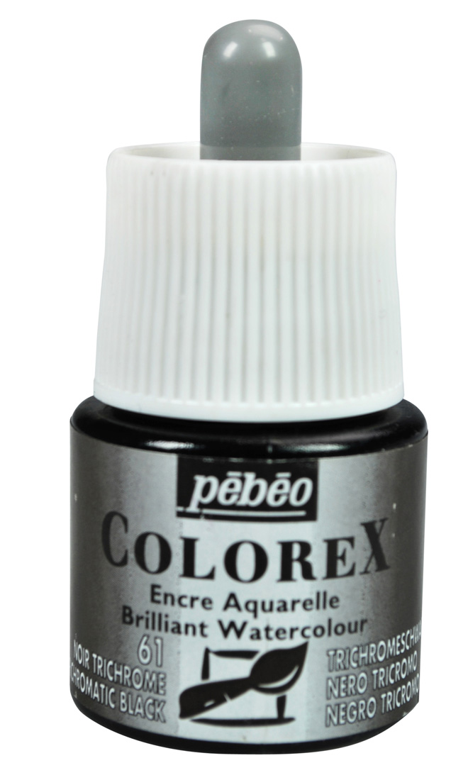 

Акварельные чернила PEBEO Colorex 45 мл черный хроматический 341-061, Colorex