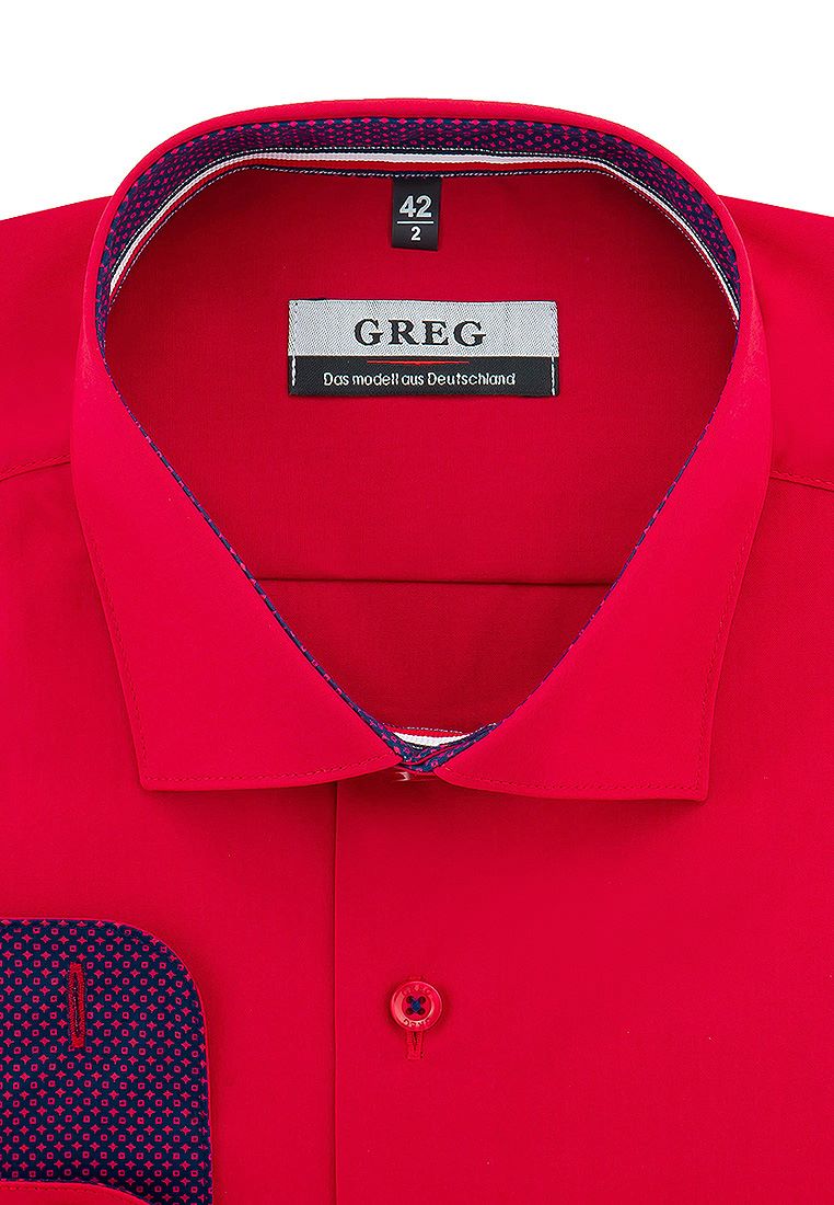 Рубашка мужская Greg 630/139/RED/ZN/1p красная 43
