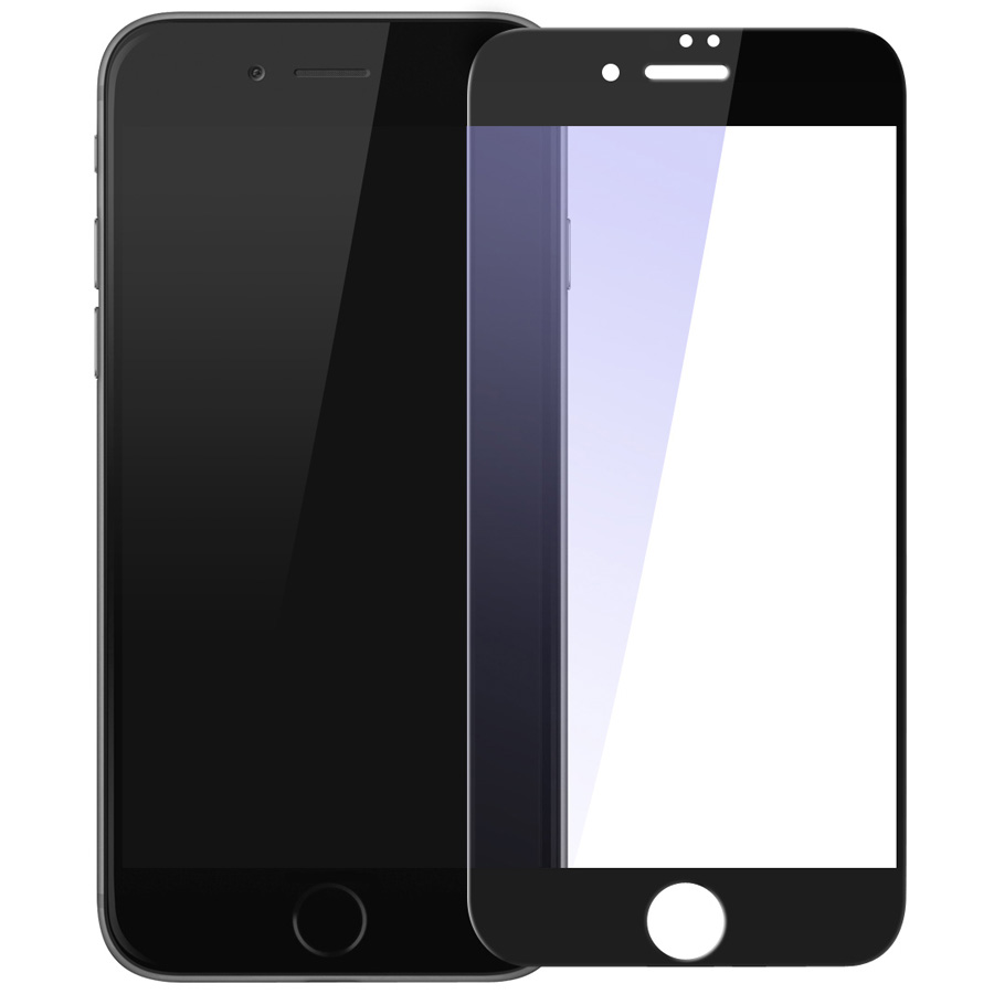

Защитное стекло Baseus для iPhone 7 Plus/8 Plus Black, All-screen Full-glass Anti-bluelight