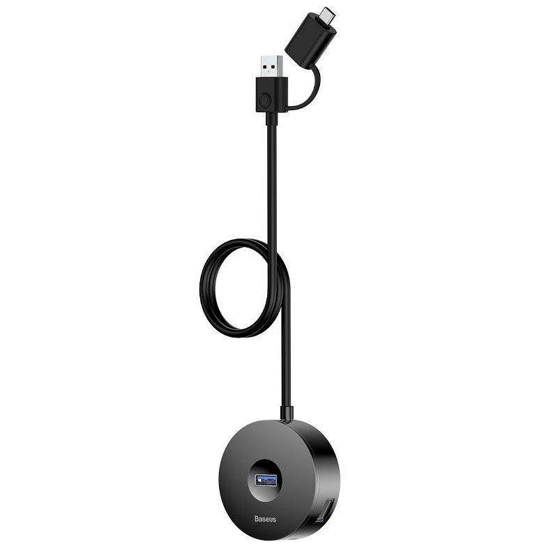 

USB-концентратор Baseus Round Box Type-C+USB Black (CAHUB-GA01, Round Box Type-C+USB to USB3.0+3xUSB2.0