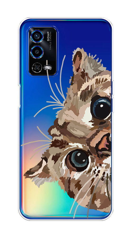 

Чехол на Oppo A55 4G "Любопытный кот", Коричневый;синий;черный, 259150-1