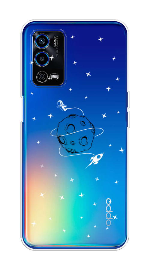 

Чехол на Oppo A55 4G "Полет вокруг луны", Белый;серый;черный, 259150-2