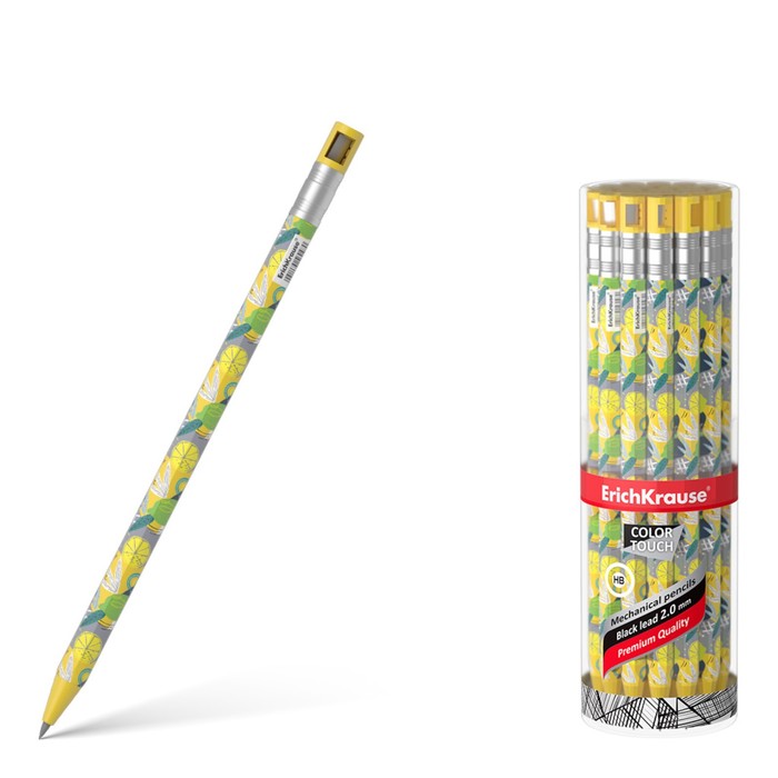 

Карандаш механический ErichKrause НВ, 2.0 мм, ColorTouch Lime, с точилкой