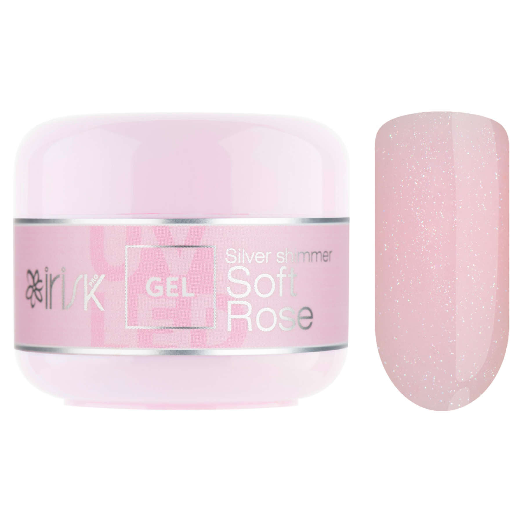 

Гель ABC Limited collection 14 Soft Rose Silver shimmer, 15мл